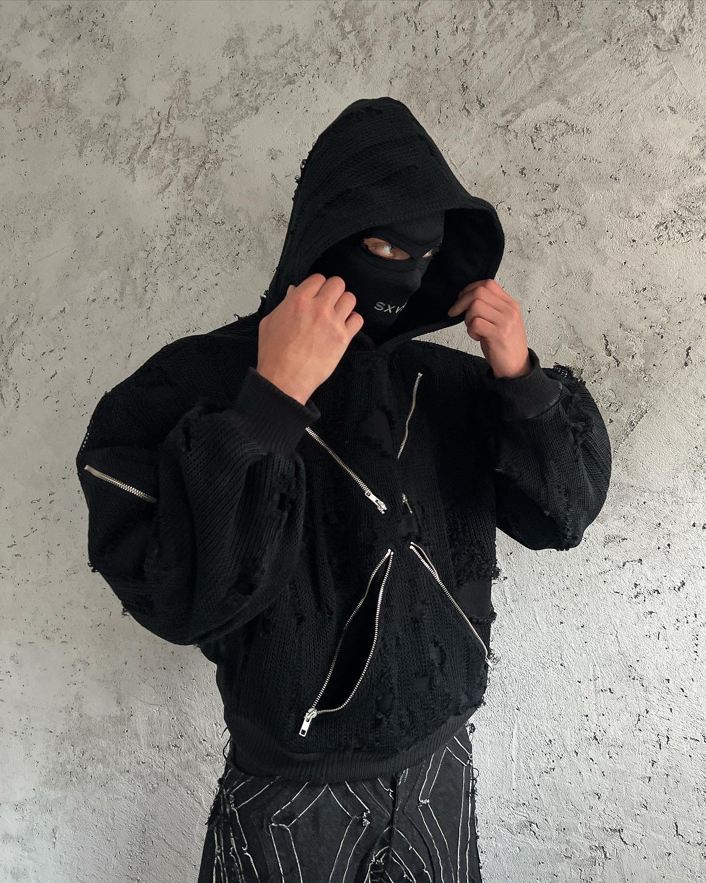 X KNIT HOODIE – SXVSU