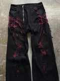 EUROTRASH DENIM BLACK/WINE RED