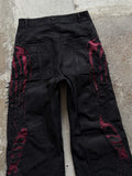 EUROTRASH DENIM BLACK/WINE RED