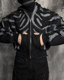 HOLLOW HOODED DENIM JACKET