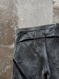 AGED SCAR DENIM JORTS LIGHT GREY