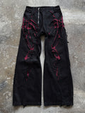 EUROTRASH DENIM BLACK/WINE RED