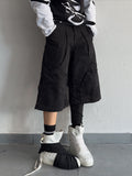 SCAR DENIM JORTS BLACK