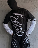 AGED DISTRESSED LONGSLEEVE TEE BLACK/WHITE