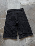 SCAR DENIM JORTS BLACK