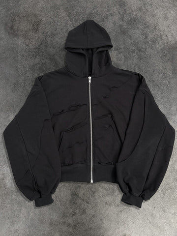 DISTRESSED JERSEY HOODIE