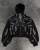 HOLLOW HOODED DENIM JACKET