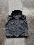 AGED DISTRESSED DENIM VEST GREY