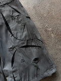 AGED SCAR DENIM JORTS LIGHT GREY