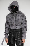 SCRATCH DISTRESSED GEFÄNGNISS DENIM ZIP UP GREY