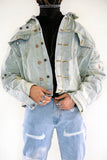 Merged Denim Jacket Blue