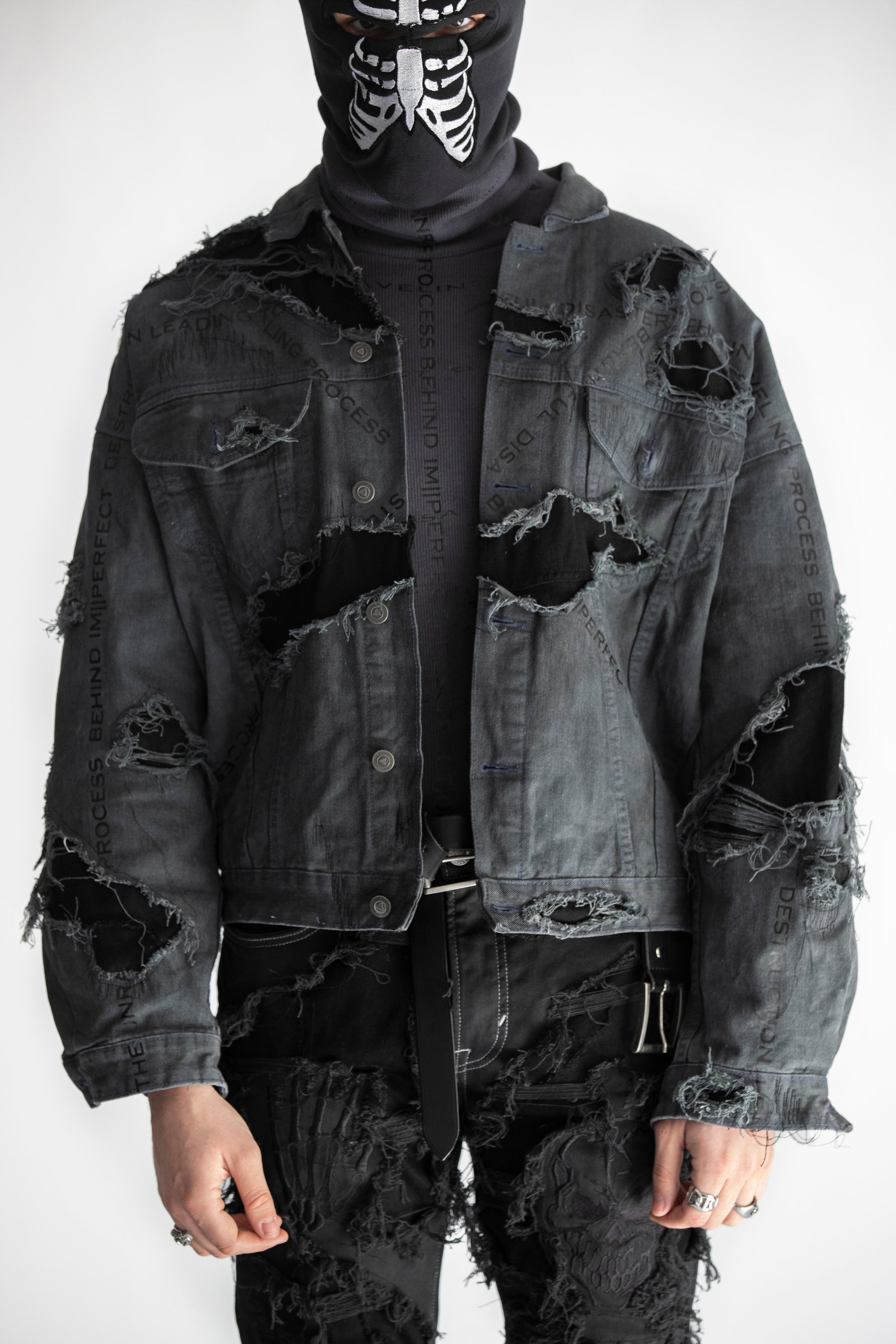 IM||PERFECT DESTRUCTION DENIM JACKET FADED BLACK – SXVSU