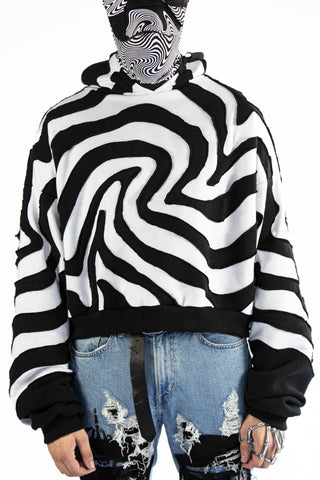 MERGED SWIRL STRIPE HOODIE