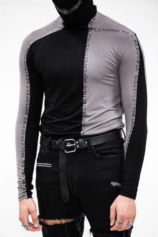 MASKED SKIN LONGLSEEVE BLACK/STONE GREY