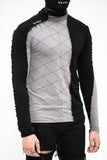 UNRAVELED EDGE SKIN LONGSLEEVE STONE GREY/BLACK