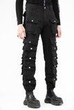 UNRAVELED DISTRESSED CARGO PANTS