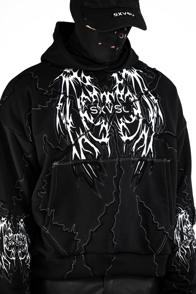 DESTROYED WINGS EMBROIDERED HOODIE – SXVSU