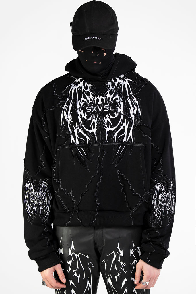 DESTROYED WINGS EMBROIDERED HOODIE – SXVSU