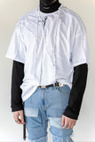Unraveled Distressed Scissors Tee